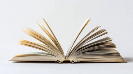 Fototapeta premium Open book showcasing golden-edged pages and intricate details in a well-lit setting for reading or studying