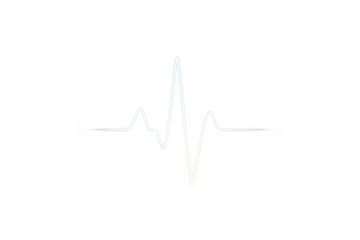 Heartbeat line illustrating medical ekg, cardiogram, or pulse. Abstract glowing lifeline rhythm on a transparent background