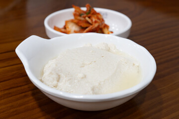 soft tofu and kimchi