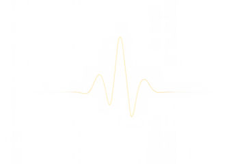 Sound wave visualization showing a single pulse or signal, representing audio frequency and oscillation on a transparent background