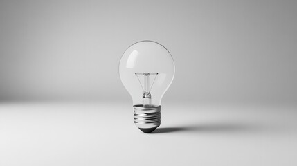 Unique light bulb design showcasing a clear glass finish with a metallic base on a minimalist surface