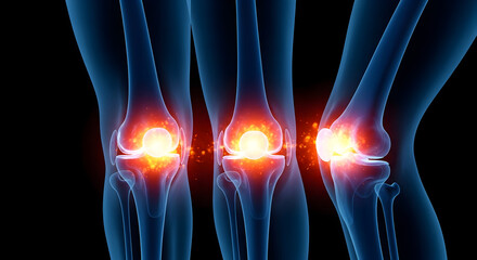 Human Knee Joint Pain and Inflammation - Medical 3D Illustration