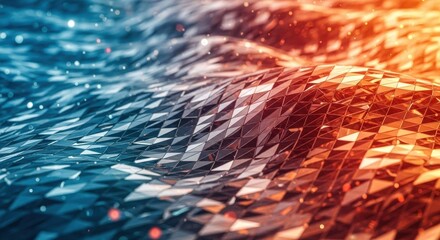 Dynamic surface of shimmering waves in vibrant colors under changing light