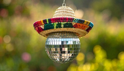 Colorful sombrero disco ball outdoor