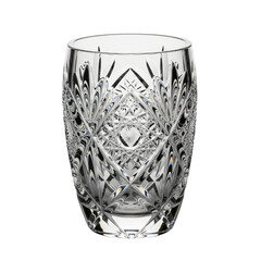 Elegant crystal vase with intricate geometric patterns
