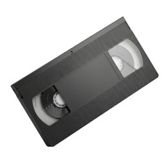 Classic black vhs tape with transparent background