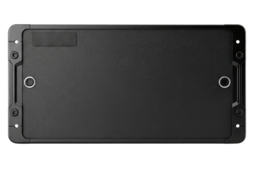 Rugged black industrial computer case for server equipment isolated on a transparent background
