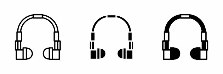 Obraz premium Vector illustration of a black headphone