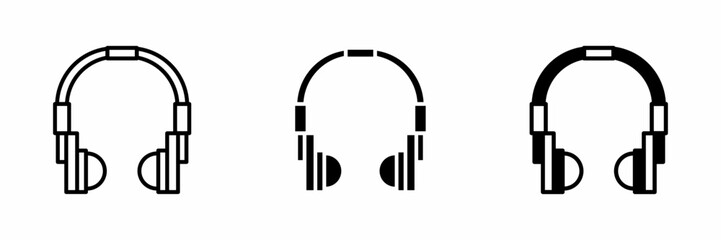 Vector illustration of a black headphone