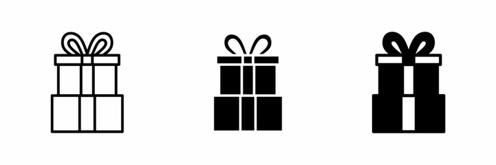 Vector illustration of a black gift box