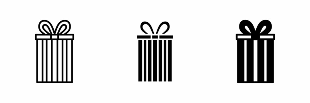 Vector illustration of a black gift box