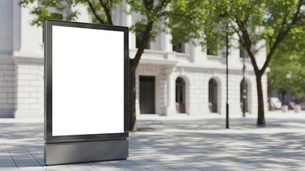 Blank digital billboard in european city square
