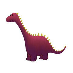 cute purple dinosaur toy cartoon illustration isolated on white