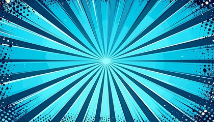 Comic book radial background, bright blue