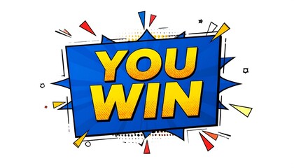 Comic book style "You Win" graphic