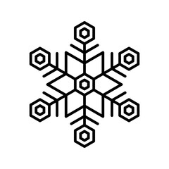 Snowflake outline icon. Vector graphics