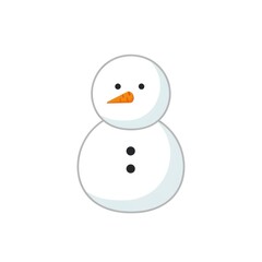 Cartoon snowman illustration isolated on white background for winter holiday