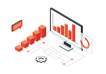 Fototapeta premium Analyzing Business Growth with Digital Technology and Data Visualization A Modern Approach