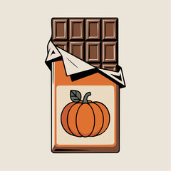 Vintage Halloween Chocolate Bar Vector