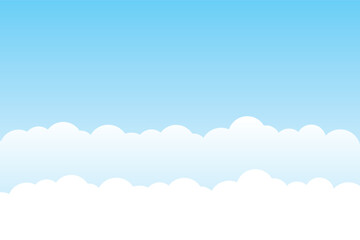 シンプルな青空・雲の背景　ベクター