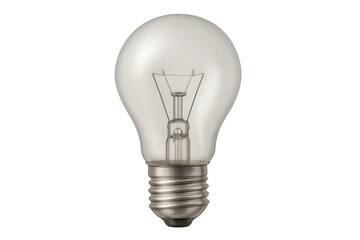 Light bulb illuminating concepts of electricity, energy, and brightness. Isolated object on a transparent background