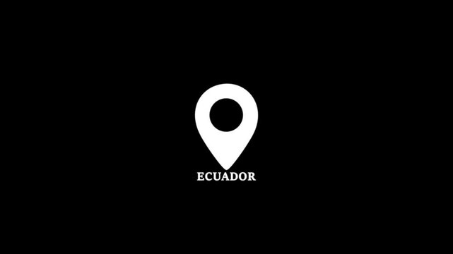 Ecuador location pin icon on world map &mdash; white and black pin showing Dhaka position, travel destination concept with green background.