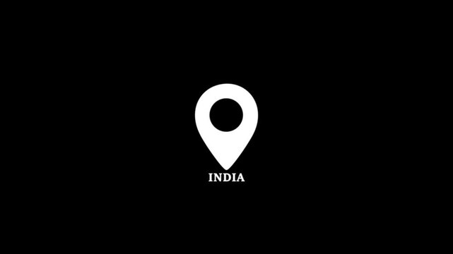 India location pin icon on world map &mdash; white and black pin showing Dhaka position, travel destination concept with green background.