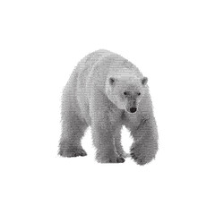 Halftone Polar Bear Silhouette Illustration