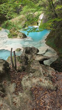 The urederra river in navarra, spain