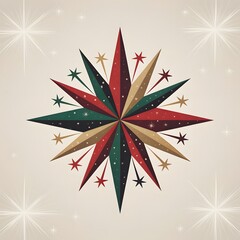 Vector illustration of fireworks and Christmas star on abstract background