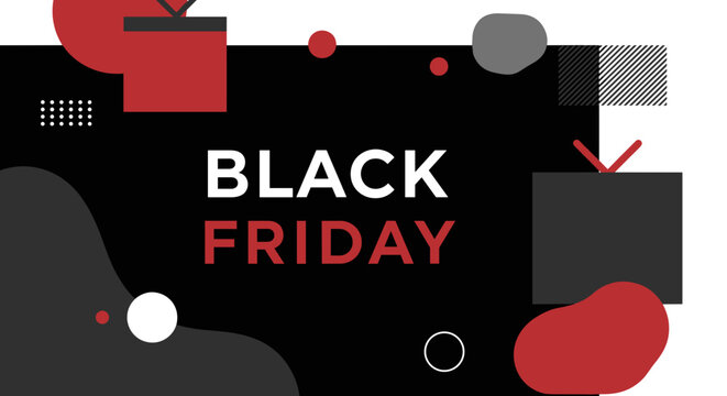 Abstract Black Friday banner promoting retail sales and discounts - Powered by Adobe