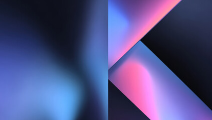 Futuristic abstract background with neon gradient shapes and dark tones