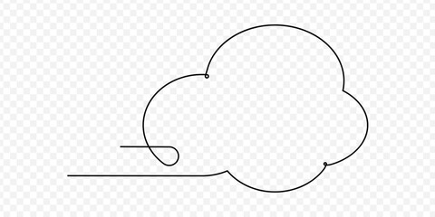 Continuous one line drawing sky. Simple single line cloud. 