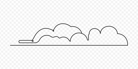Continuous one line drawing sky. Single line cloud