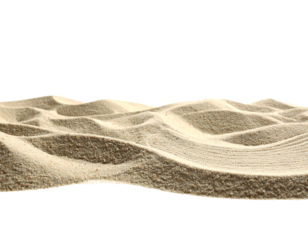 Pile of Beach Sand Isolated on a White Background, representing a coastal environment