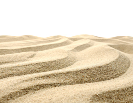 Heap of Fine Ocean Sand Isolated on White, smooth and uniform color