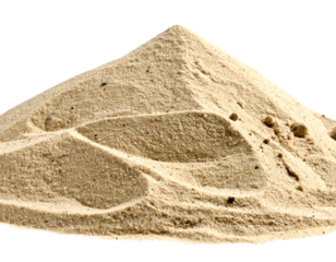Small Mountain of Sand Isolated on a White Background, natural element study