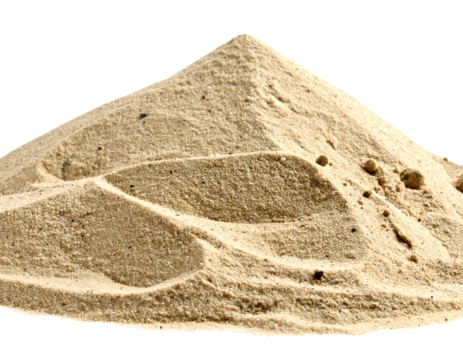 Small Mountain of Sand Isolated on a White Background, natural element study
