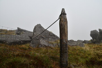 Pasture fencing in mountains, Nire Valley, Comeragh Mountains, Nire Valley, Comeragh Mountains