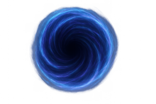 Blue energy portal emitting glowing light with swirling vortex effect, futuristic sci-fi black hole gateway