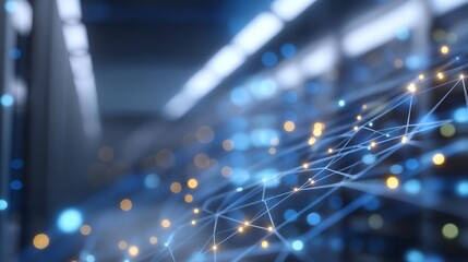 Futuristic blockchain server room glowing with neon lights and interconnected nodes, emotion of awe and technological mastery visible, symbolizing high-security data centers, decentralized