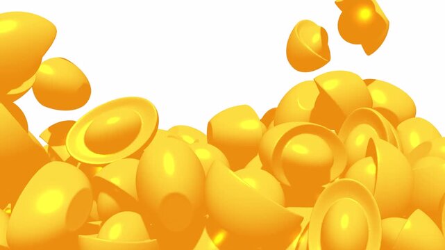 Chinese gold ingot yuan bao. Wealth, prosperity, fortune lucky success. Traditional Chinese New Year culture. 3d render animation available in FullHD and 4K video