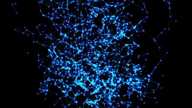 Algorithm of connected lines exploring science behind neural networks. Connected lines in wireframe design modern and abstract technology background