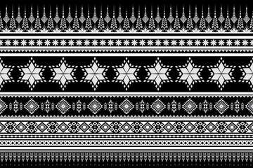Native Abstract geometric Ethnic pattern seamless. Black and white