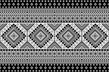 Vintage Abstract geometric Ethnic pattern seamless. Black and white