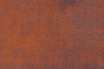 rusted flat thick steel sheet texture with embossed spherical indentations pattern