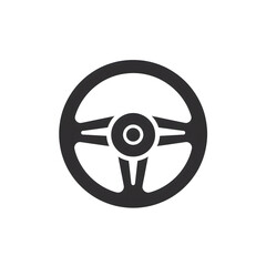 Fototapeta premium Black Steering Wheel Solid Icon