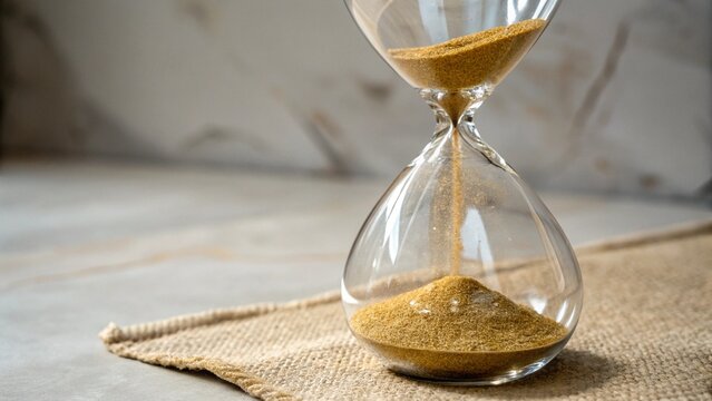 hourglass on sand - Powered by Adobe