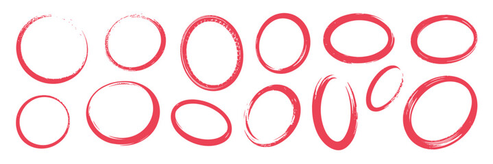 Vector art of collection of hand drawn circle doodles