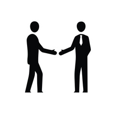 Fototapeta premium Professional businesspeople shaking hands in successful teamwork gesture Vector illustration